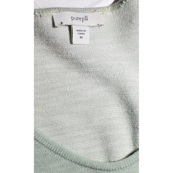 Mint Green Seamed Tunic Top XS Fits M/L V-Neck Long Sleeve Relaxed Fit - Picture 2 of 15